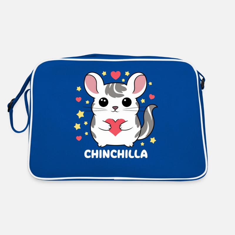 Kawaii Chinchila mit Herzen und Sternen Retro Tasche