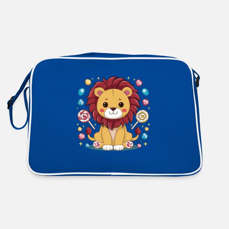 Mignon lion kawaii avec des bonbons Sac Retro