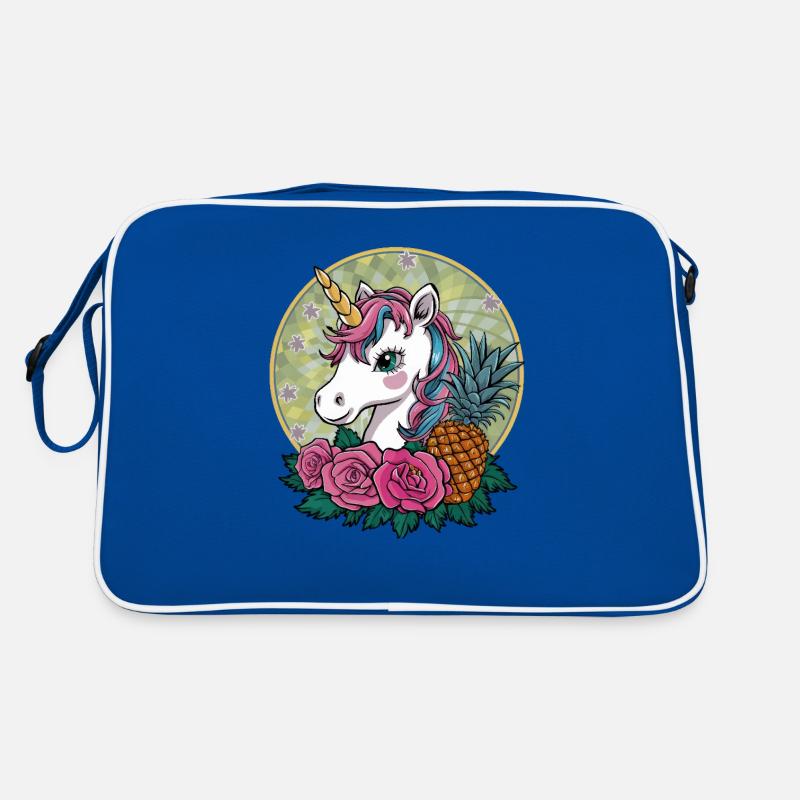 Licorne Kawaii Mignon Dessin Animé avec Roses & Ananas Sac Retro
