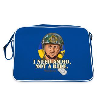 Zelensky cite le covoiturage de munitions - Sac Retro - bleu/blanc - Dos