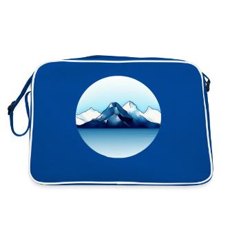 Mountain Landscape Geometric Art - Retro Bag - blue/white - Back