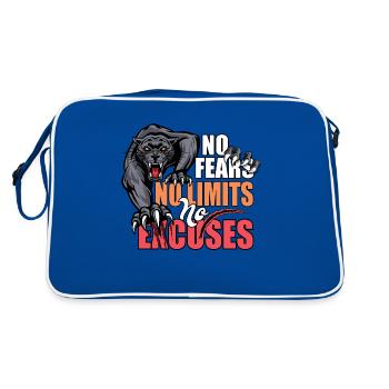 No fears - Retro Tasche - Blau/Weiß - Hinten