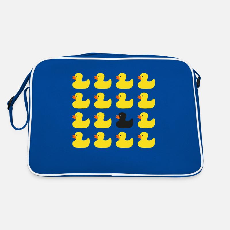 Gummiente - Retro Tasche - Blau/Weiß