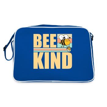 Be Kind Cute Honey Kindness Bee Love Inspirational - Retro Bag - blue/white - Back