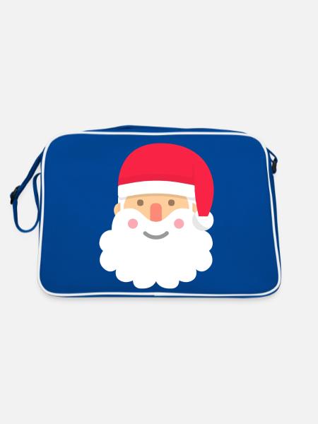 Der Weihnachtsmann - Retro Tasche - Blau/Weiß - Hinten