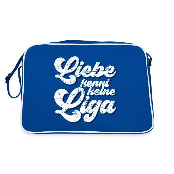 LIEBE KENNT KEINE LIGA - Retro Tasche - Blau/Weiß - Hinten
