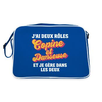 copine danseuse je gère rétro 80s humour - Sac Retro - bleu/blanc - Dos