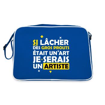 Péter - Artiste - Beauf - Gros Péteur - Humour - Sac Retro - bleu/blanc - Dos