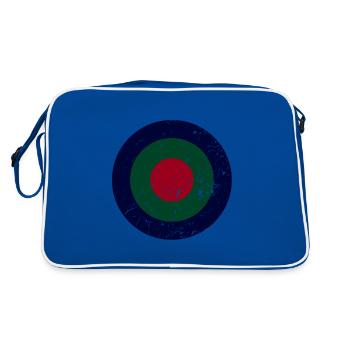 Vintage Navy Green Red Roundel - Retro Bag - blue/white - Back