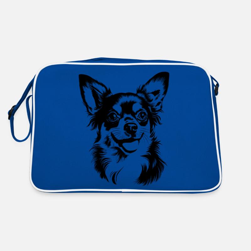 Chihuahua - Retro Tasche - Blau/Weiß