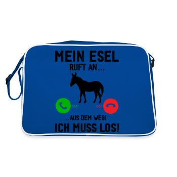 Mon âne m’appelle, il faut que j’y aille ! - Sac Retro - bleu/blanc - Dos