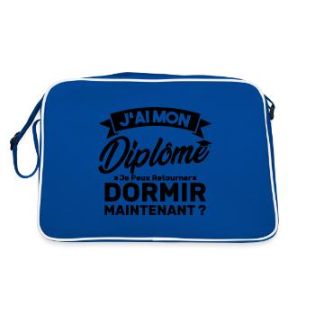 J'ai mon diplôme je peux retourner dormir? - Sac Retro - bleu/blanc - Dos