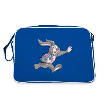 Easter with Rugby Egg - Retro Bag - blue/white - Back