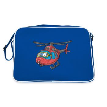 Hélicoptère avec visage - Sac Retro - bleu/blanc - Dos