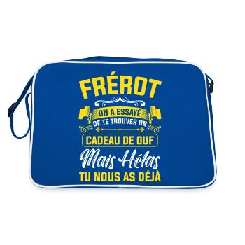frérot cadeau de ouf mais tu nous as déjà - Sac Retro - bleu/blanc - Dos