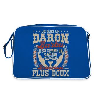 Je suis un daron barbu normal fans barbe - Sac Retro - bleu/blanc - Dos