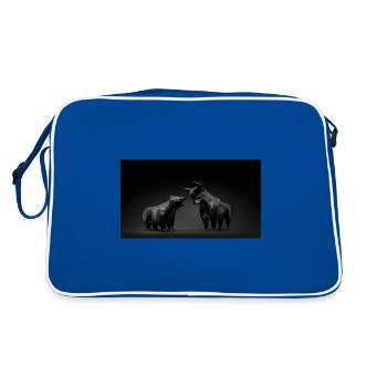 Bull and bear in the stock market 🐂🐻📈📉 - Retro Bag - blue/white - Back