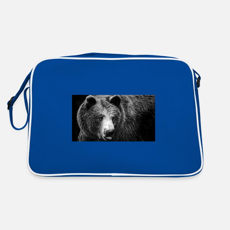 Encounter with Black Bear / Brown Bear / Grizzly - Retro Bag - blue/white