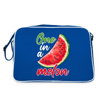 One In A Melon Funny Melon Summer - Retro Bag - blue/white - Back