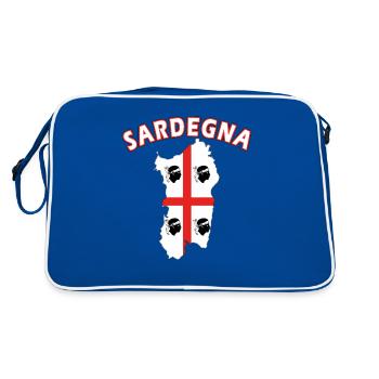 Sardaigne carte drapeau de moto de vacances - Sac Retro - bleu/blanc - Dos