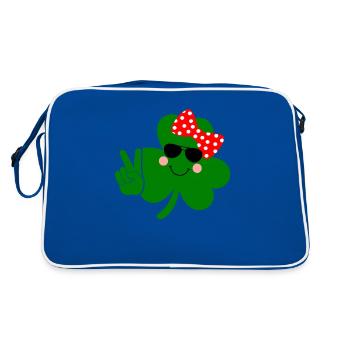 Accessoires de la Saint-Patrick Irlande Shamrock Décoration - Sac Retro - bleu/blanc - Dos