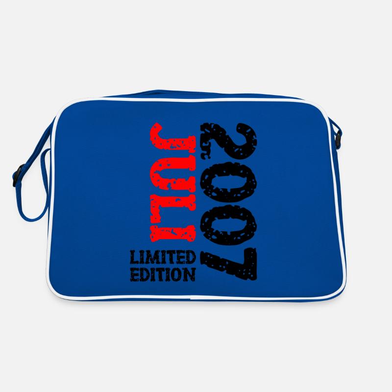 2007 Juli Limited Edition Geburtstag Geschenk - Retro Tasche - Blau/Weiß