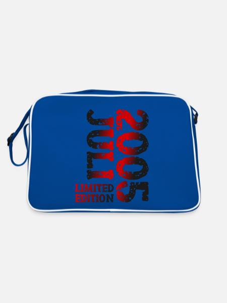2005 Juli Limited Edition Geburtstag Geschenk - Retro Tasche - Blau/Weiß