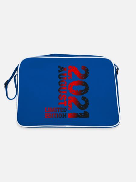 2021 August Limited Edition 2. Geburtstag Outfit - Retro Tasche - Blau/Weiß - Hinten