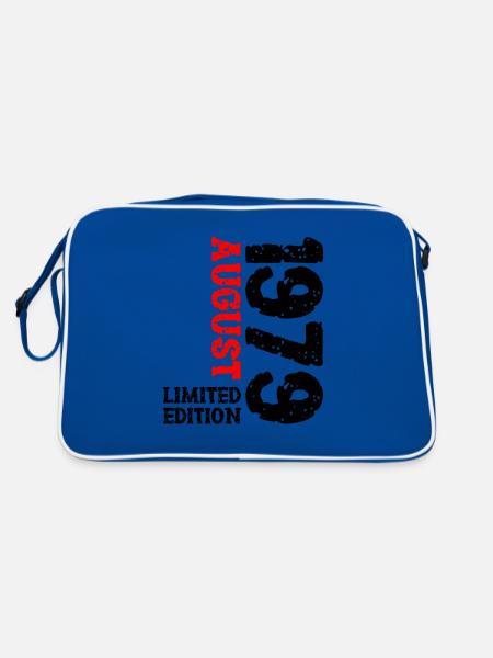 1979 August Limited Edition 44. Geburtstag Outfit - Retro Tasche - Blau/Weiß - Hinten