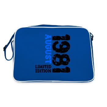 1981 August Limited Edition 42. Geburtstag Outfit - Retro Tasche - Blau/Weiß - Hinten