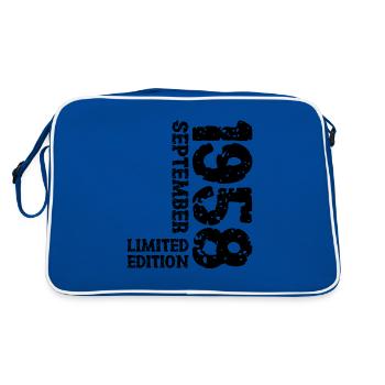 1958 September Limited Edition 65th Birthday Decoration - Retro Bag - blue/white - Back