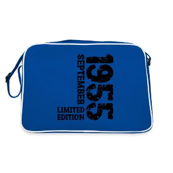 1955 Septembre Edition Limitée 68th Birthday Deco - Sac Retro - bleu/blanc - Dos
