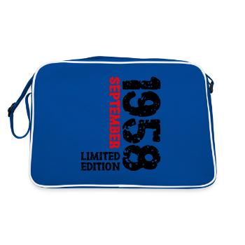 1958 September Limited Edition 65th Birthday Decoration - Retro Bag - blue/white - Back