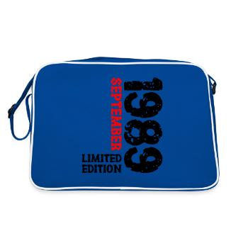 1989 Septembre Édition Limitée 34e Décoration Anniversaire - Sac Retro - bleu/blanc - Dos