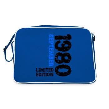 1980 September Limited Edition 43rd Birthday Decoration - Retro Bag - blue/white - Back