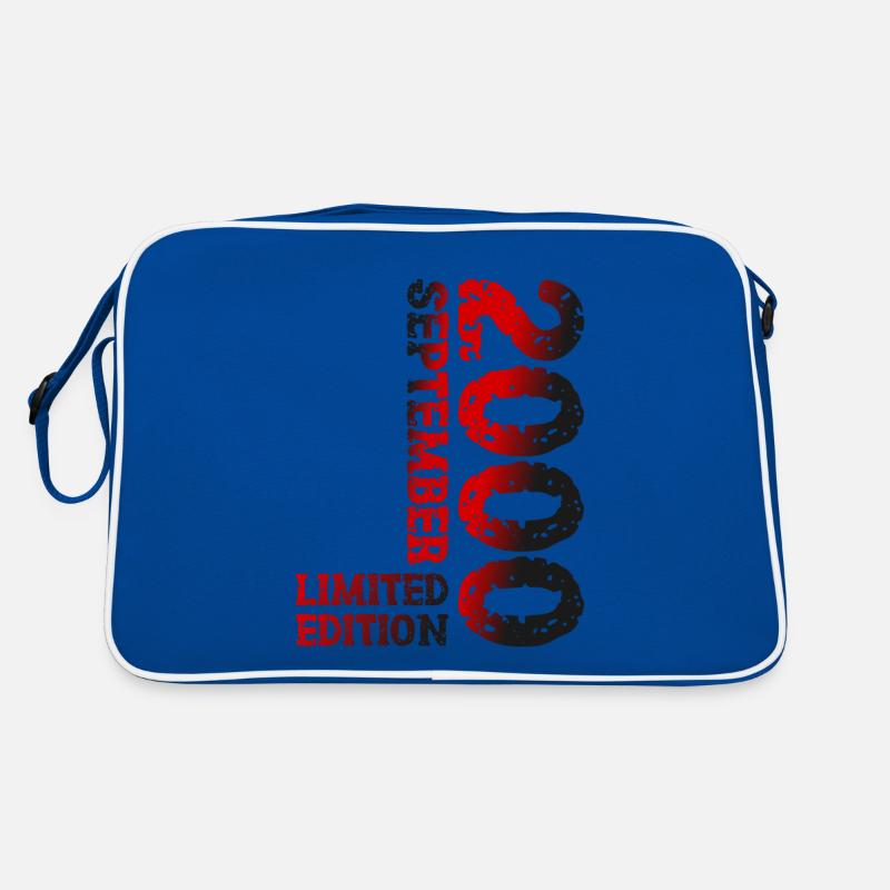 2000 September Limited Edition 23. Geburtstag Deko - Retro Tasche - Blau/Weiß