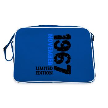 1967 November Limited Edition 56th Birthday Decoration - Retro Bag - blue/white - Back
