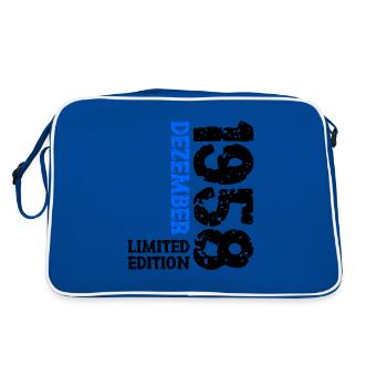 1958 December Limited Edition 65th Birthday Decoration - Retro Bag - blue/white - Back