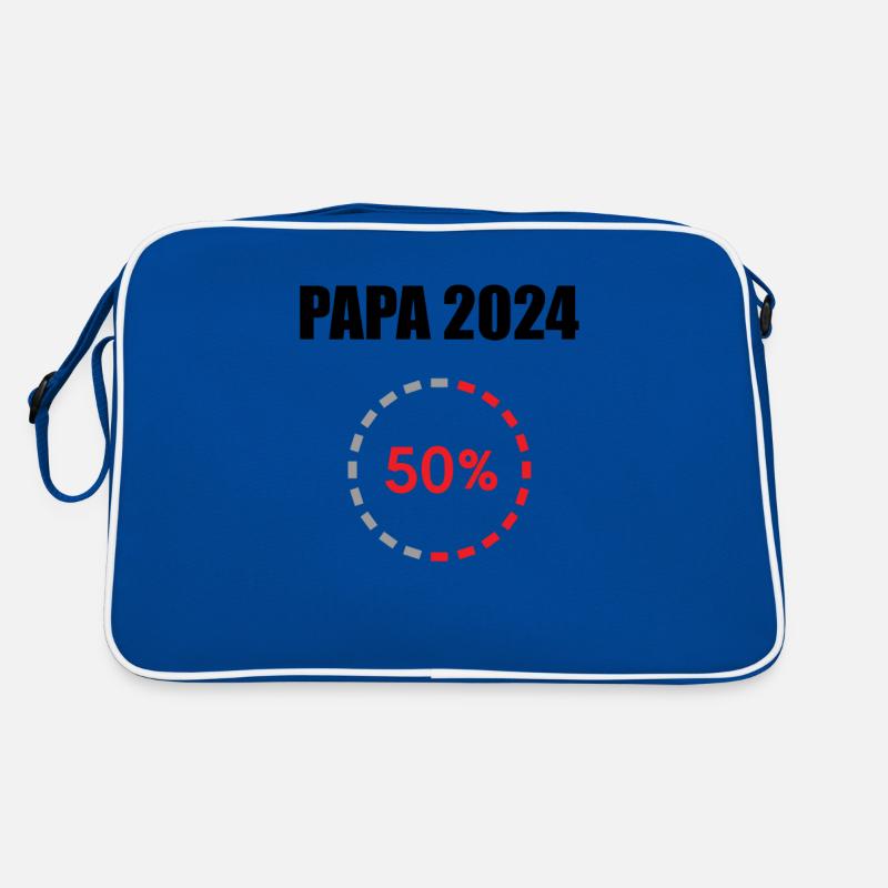 Papa 2024 Loading Vaterschaft Vater Werden Dad Retro Tasche