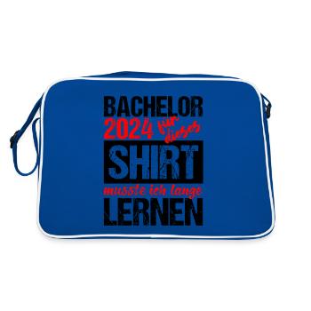 Bachelor 2024 Lange Genug Gelernt Lasst Uns Feiern - Retro Tasche - Blau/Weiß - Hinten