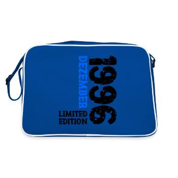 1996 Dezember Limited Edition 27. Geburtstag Deko - Retro Tasche - Blau/Weiß - Hinten