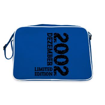 2002 Dezember Limited Edition 21. Geburtstag Deko - Retro Tasche - Blau/Weiß - Hinten
