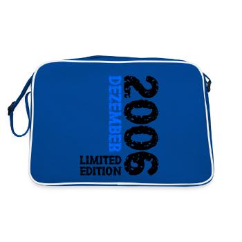 2006 December Limited Edition 17th Birthday Decoration - Retro Bag - blue/white - Back