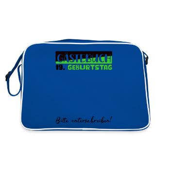 19 Birthday Gift Girls Boys Guest Book - Retro Bag - blue/white - Back