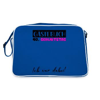 Livre d'or pour femmes, cadeau d'anniversaire 40e, décoration pour femmes - Sac Retro - bleu/blanc - Dos