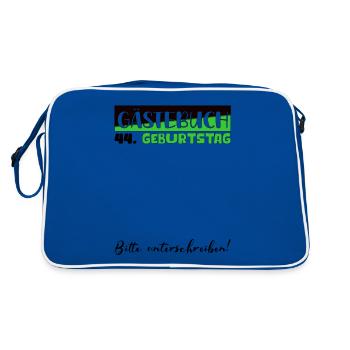 Cadeau 44e anniversaire décoration femme livre d'or homme - Sac Retro - bleu/blanc - Dos
