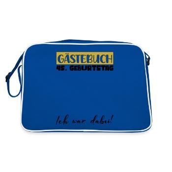 Cadeau 45e anniversaire décoration femme livre d'or homme - Sac Retro - bleu/blanc - Dos