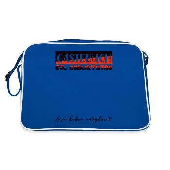 Livre d'or pour femmes et hommes, cadeau de 52e anniversaire, décoration - Sac Retro - bleu/blanc - Dos