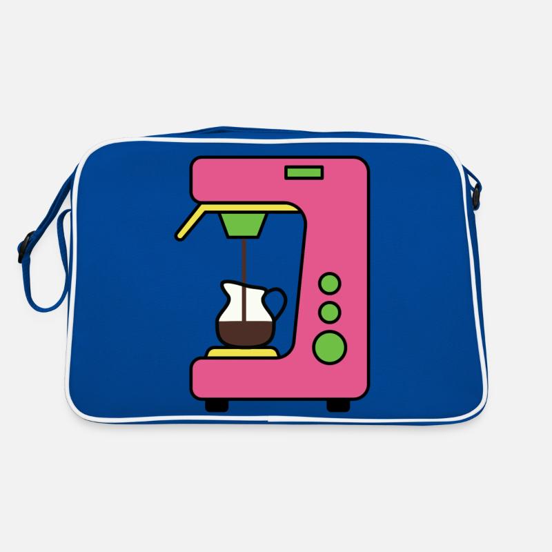 Kaffeemaschine - Retro Tasche - Blau/Weiß