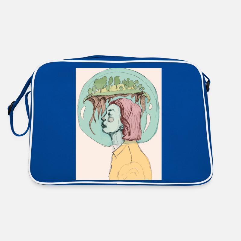 NATURE BUBBLE - Retro Tasche - Blau/Weiß